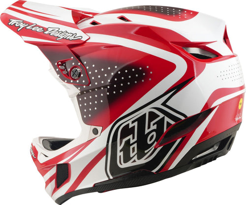 Casque Integral Troy Lee Designs D4 Polyacrilite Mips The Line Fire/Blanc