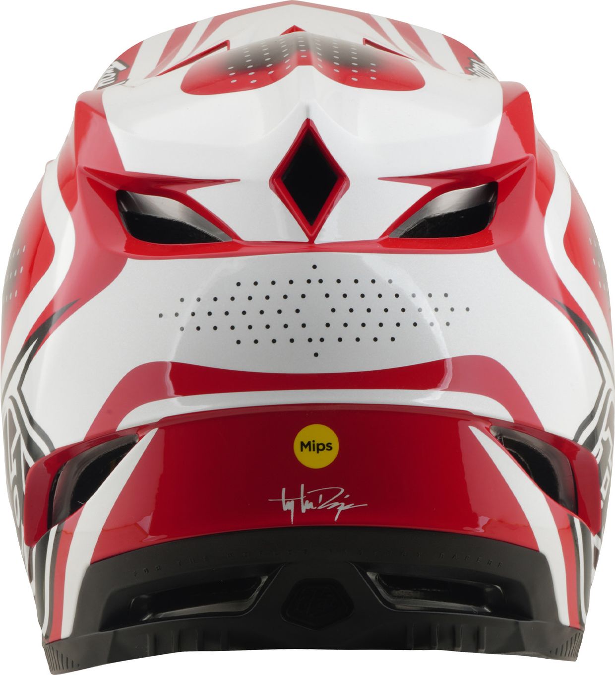 Casque Integral Troy Lee Designs D4 Polyacrilite Mips The Line Fire/Blanc