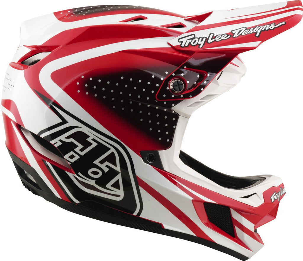 Casque Integral Troy Lee Designs D4 Polyacrilite Mips The Line Fire/Blanc