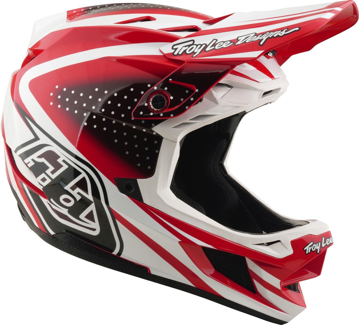Casque Integral Troy Lee Designs D4 Polyacrilite Mips The Line Fire/Blanc