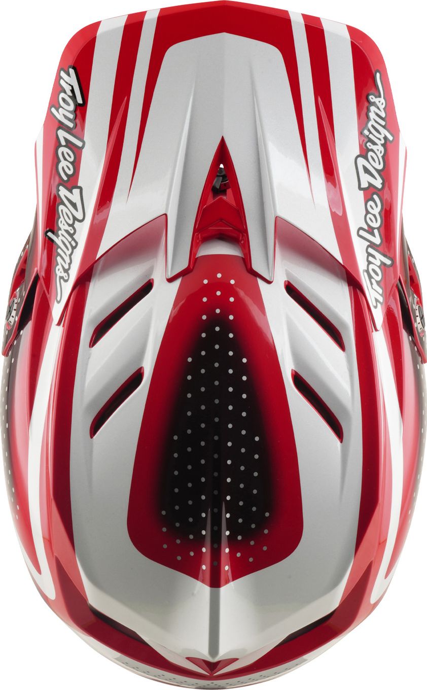 Casque Integral Troy Lee Designs D4 Polyacrilite Mips The Line Fire/Blanc