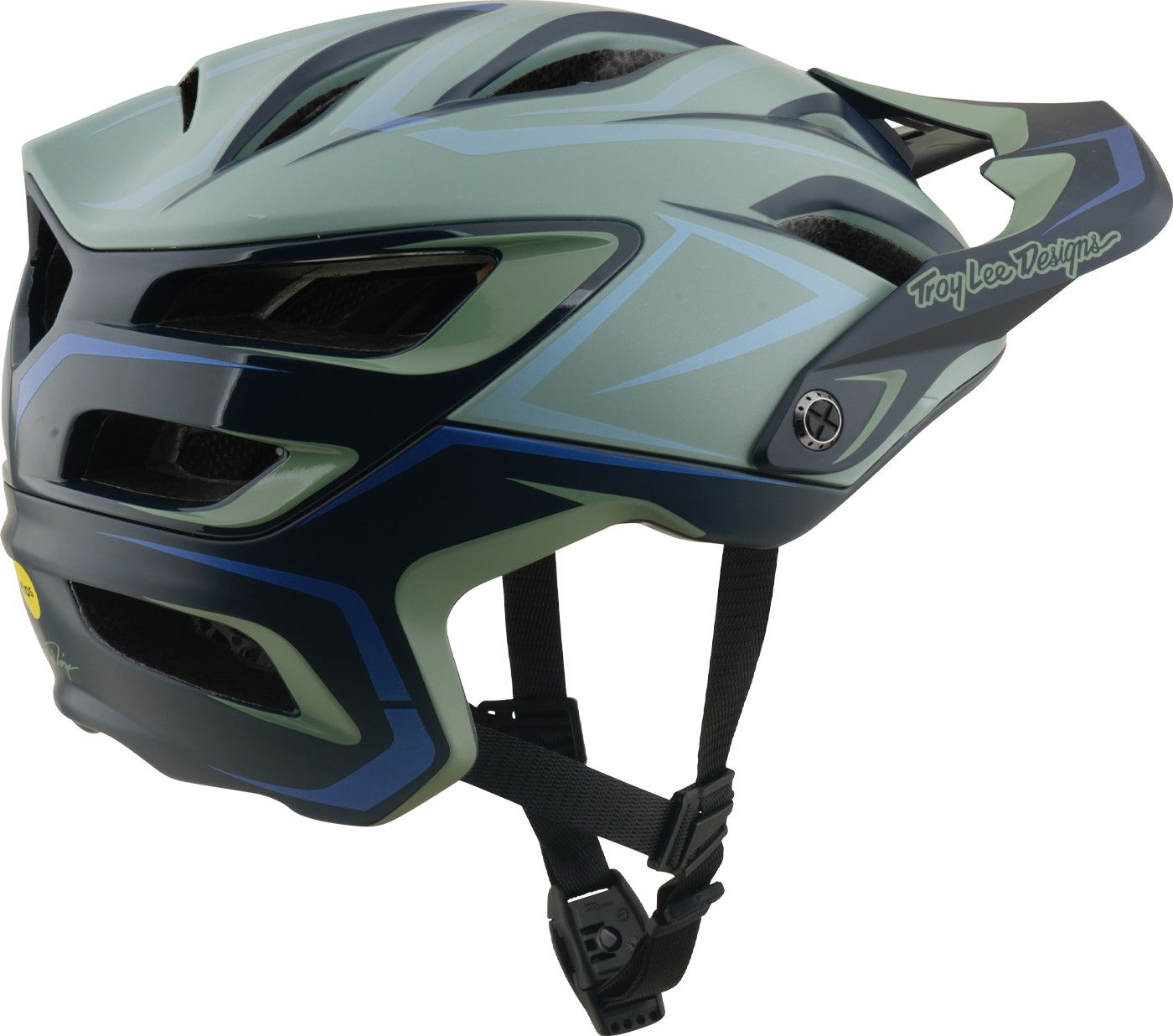Casque VTT Troy Lee Designs A3 Mips Pin Sage Gris/Bleu