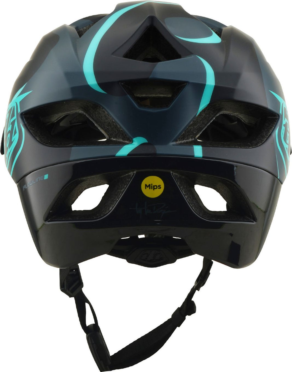Casque VTT Troy Lee Designs Flowline SE Mips Badge Carbon Real Teal