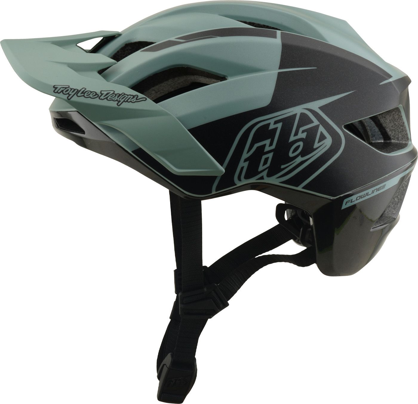 Casque VTT Troy Lee Designs Flowline SE Mips Badge Carbon Real Teal