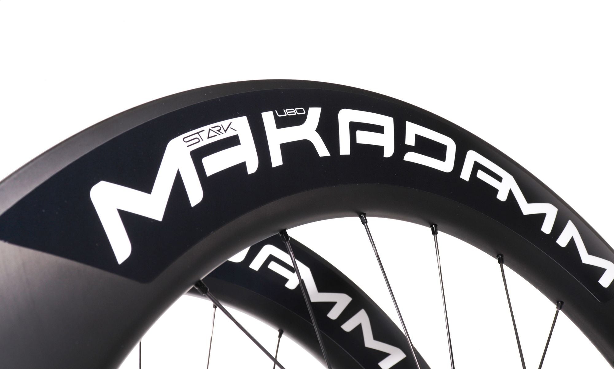 Paire de roues carbone route – MaKadamm stark u80 disc premium à pneus – 1738gr la paire – centerlock – axe 12x100 | 12x142