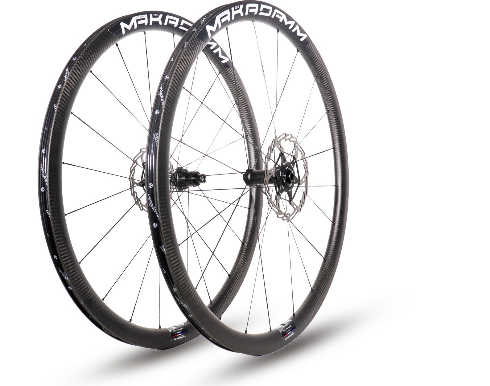 Paire de roues carbone route – MaKadamm evora 35 disc xpremium à pneus – 1165 gr la paire – centerlock – axe 12x100 | 12x142
