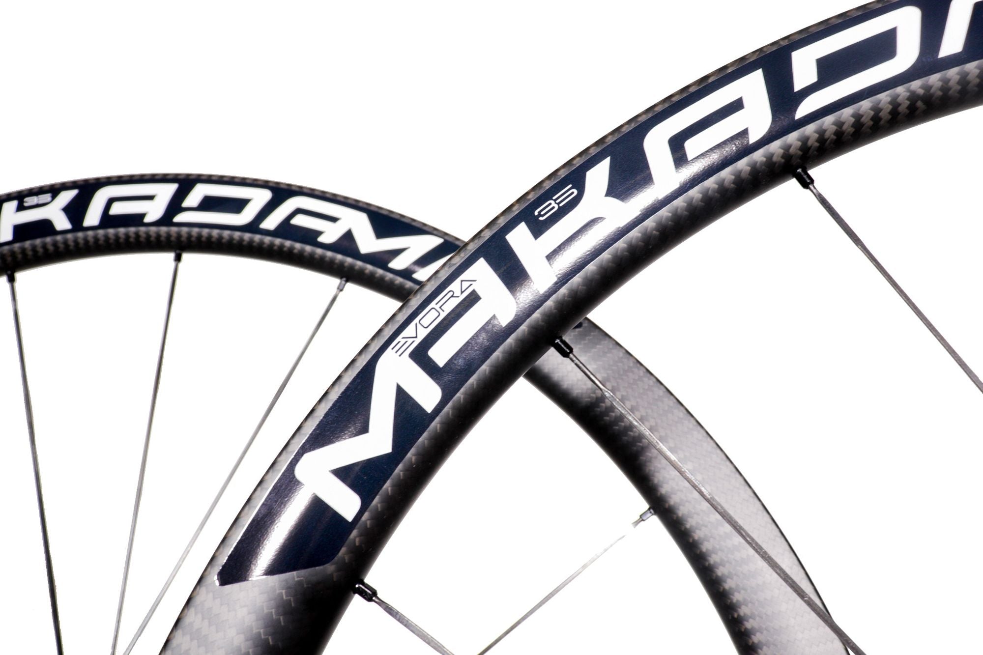 Paire de roues carbone route – MaKadamm evora 35 disc xpremium à pneus – 1165 gr la paire – centerlock – axe 12x100 | 12x142