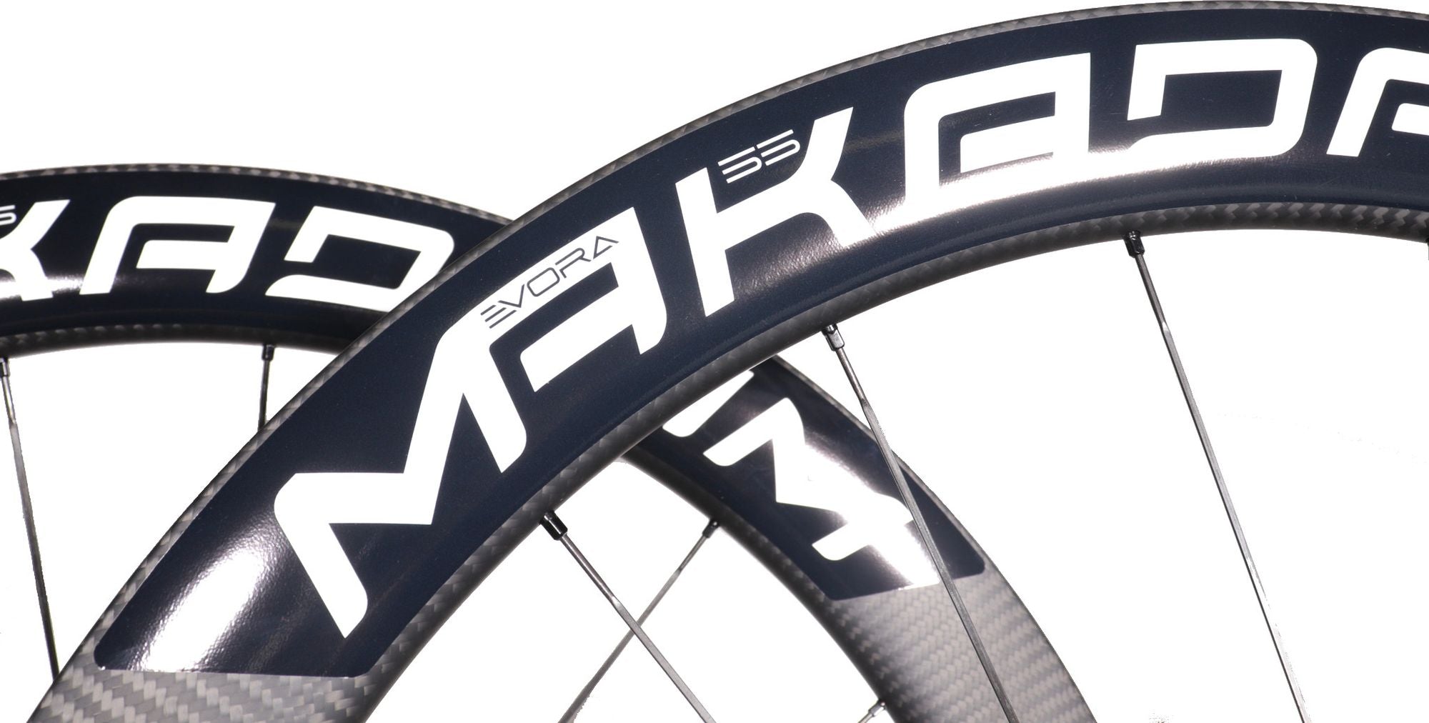 Paire de roues carbone route – MaKadamm evora 55 disc xpremium à pneus – 1345 gr la paire – centerlock – axe 12x100 | 12x142