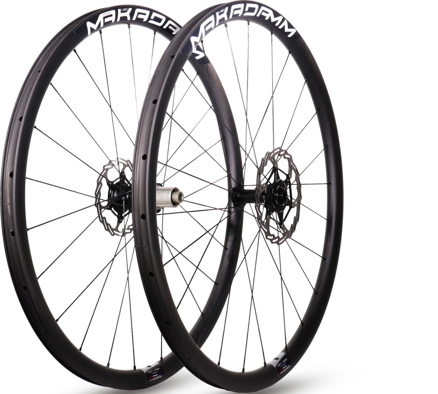 Paire de roues carbone route – MaKadamm stark u30 disc premium à pneus – 1269gr la paire – centerlock – axe 12x100 | 12x142
