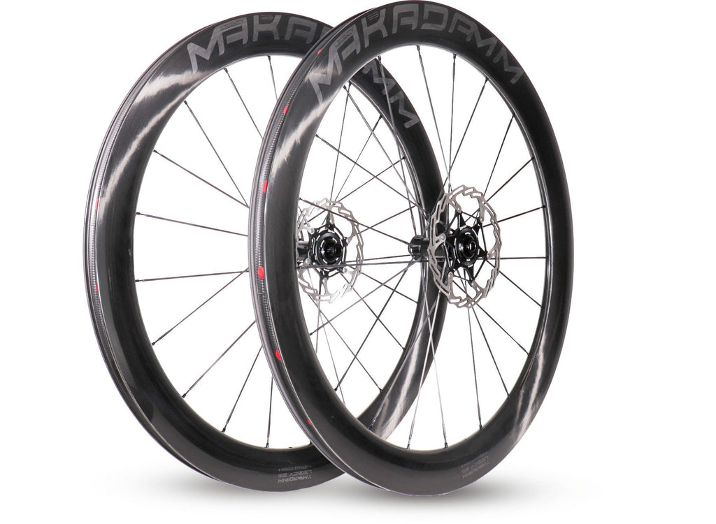 Paire de roues carbone route – MaKadamm legacy 55 disc héritage édition à pneus – 1149 gr la paire – centerlock – axe 12x100 | 12x142