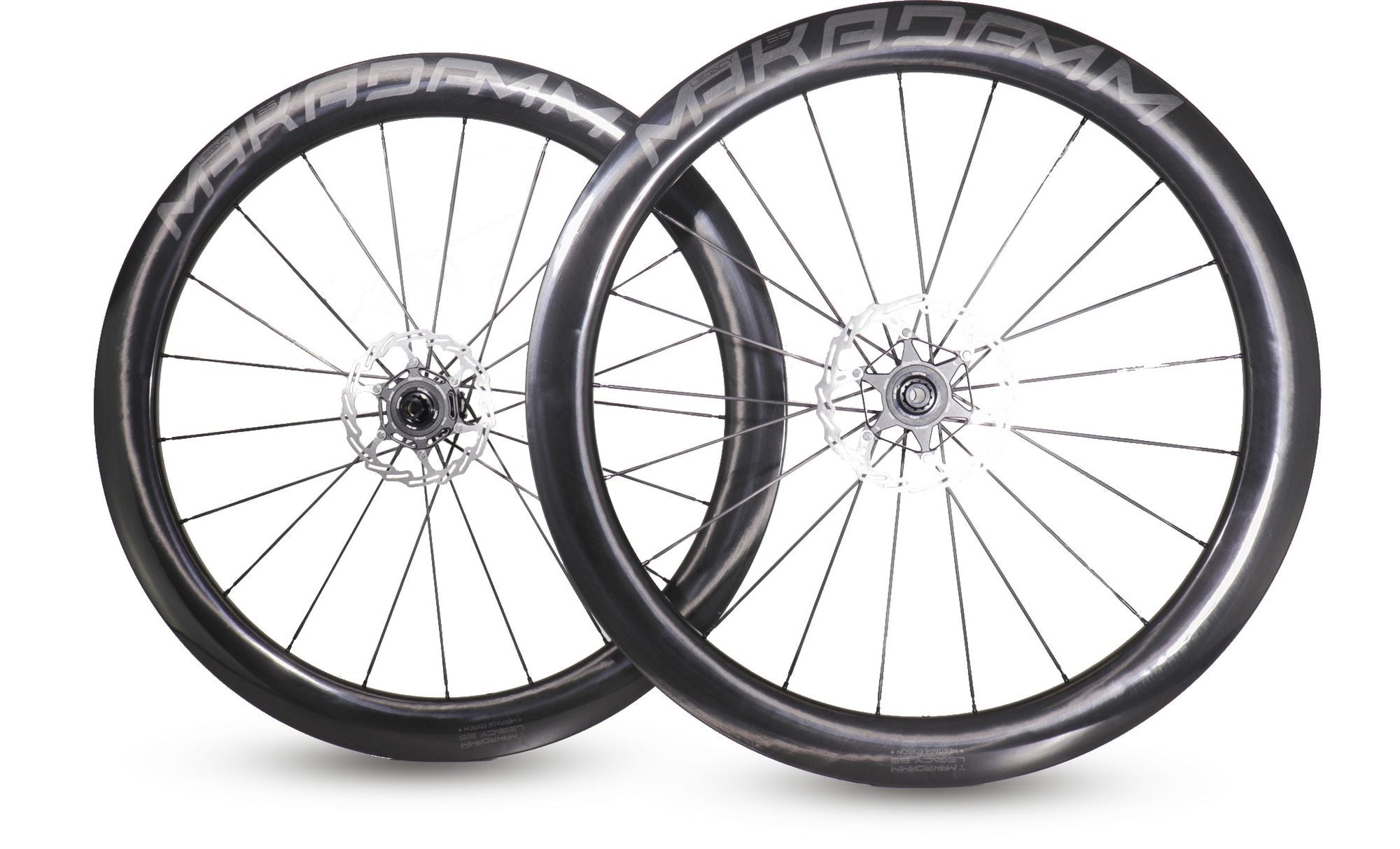 Paire de roues carbone route – MaKadamm legacy 55 disc héritage édition à pneus – 1149 gr la paire – centerlock – axe 12x100 | 12x142