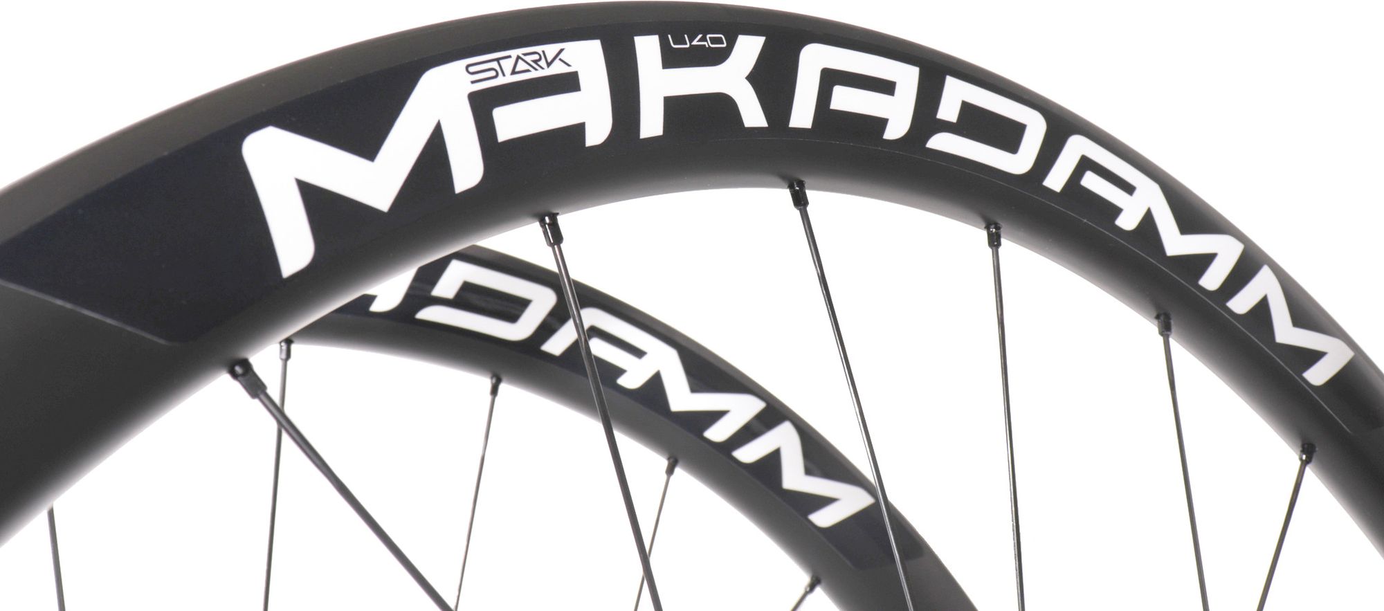 Paire de roues carbone route – MaKadamm stark u40 disc premium à pneus – 1337gr la paire – centerlock – axe 12x100 | 12x142