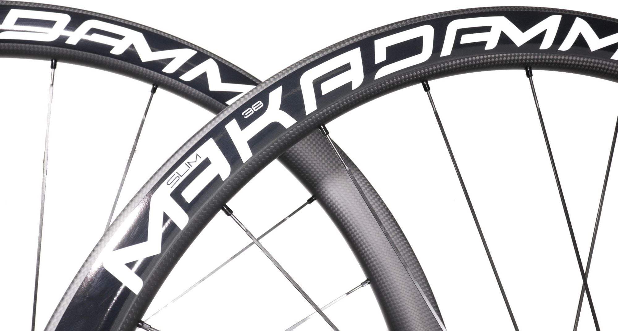 Paire de roues carbone route – MaKadamm slim 38 disc classic à pneus – 1422 gr la paire – centerlock – axe 12x100 | 12x142