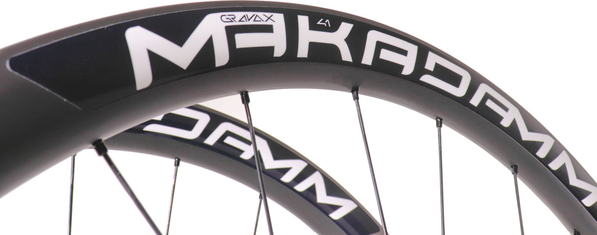 Paire de Roues carbone Gravel - MaKadamm gravax 41 premium à pneus - 1292gr la paire - centerlock - axe 12X100 | 12X142