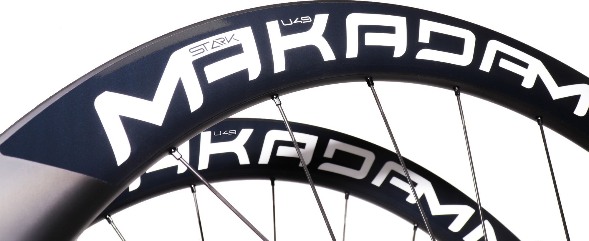 Paire de roues carbone route – MaKadamm stark u49 disc premium à pneus – 1377gr la paire – centerlock – axe 12x100 | 12x142