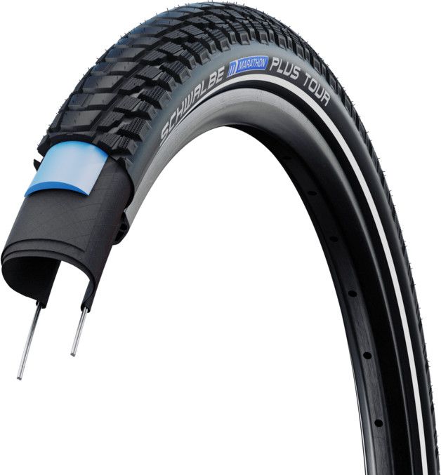 Pneu Schwalbe Marathon Plus Tour 700 mm Tubetype Rigide Smart DualGuard Addix E E-Bike 50 Noir Réféchissant