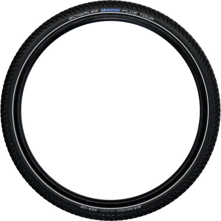 Pneu Schwalbe Marathon Plus Tour 700 mm Tubetype Rigide SmartGuard Addix Green E-Bike 50 Noir Réfléchissant