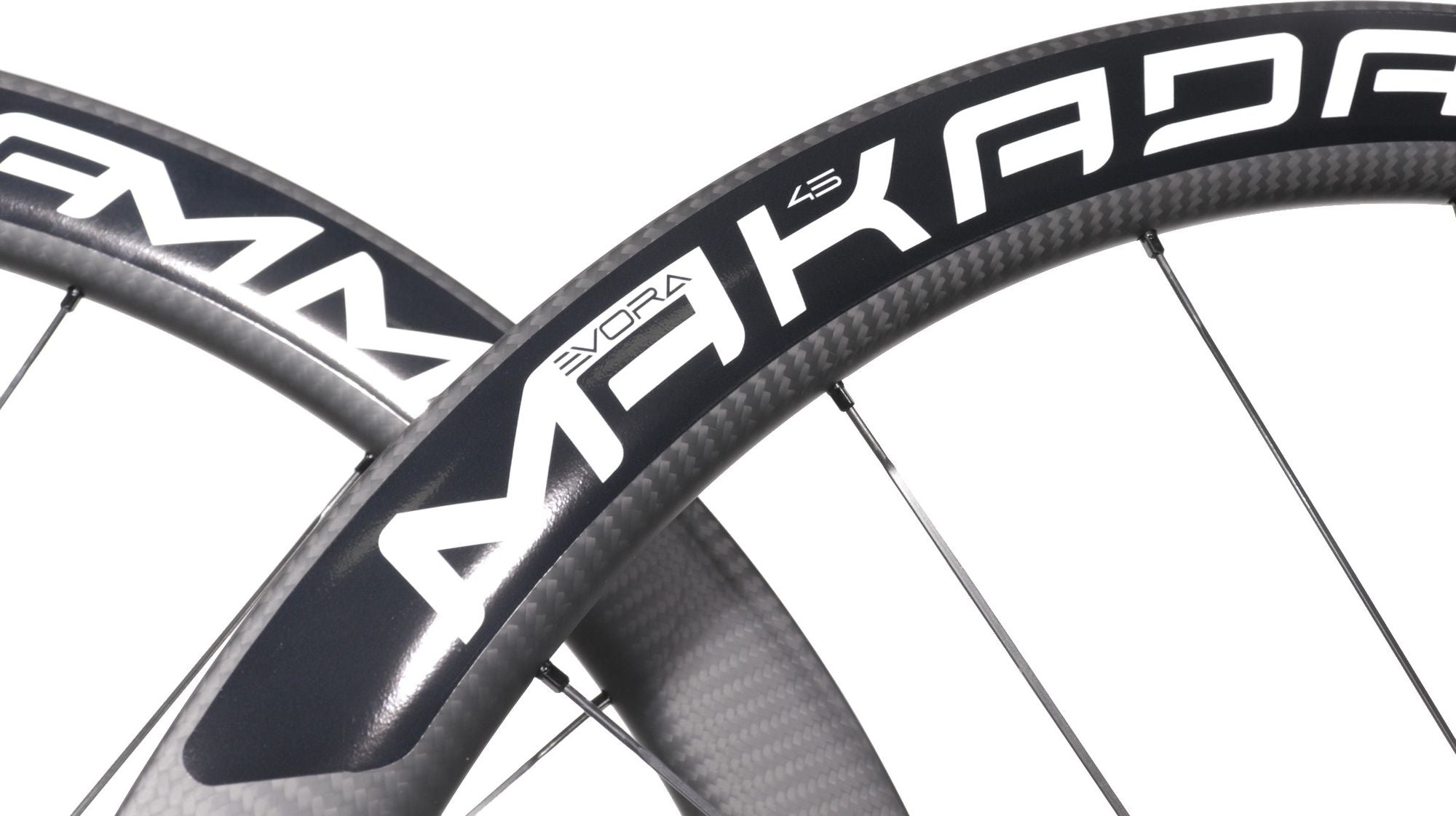 Paire de roues carbone route – MaKadamm evora 45 disc xpremium à pneus – 1265 gr la paire – centerlock – axe 12x100 | 12x142