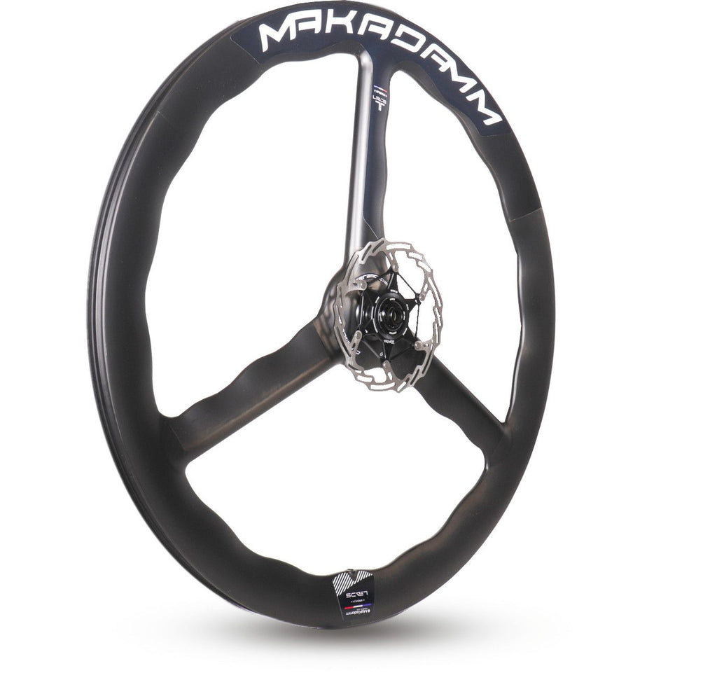 Paire de roues carbone route triathlon TT – MaKadamm leads disc xpremium à pneus – 686gr la roue – centerlock – axe 12x100