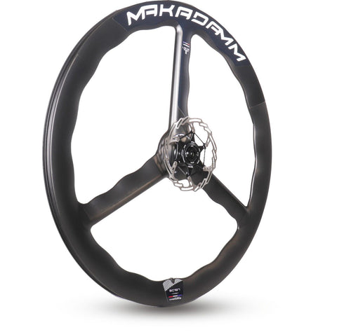 Paire de roues carbone route triathlon TT – MaKadamm leads disc xpremium à pneus – 686gr la roue – centerlock – axe 12x100