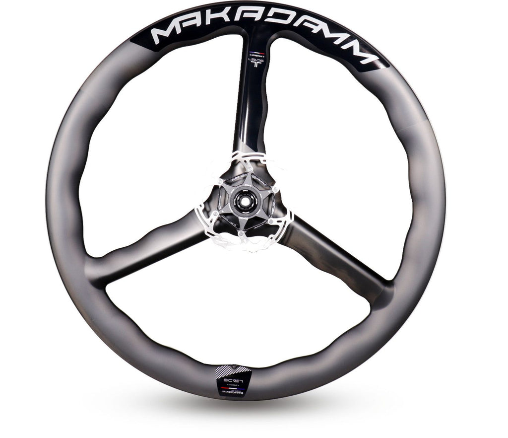 Paire de roues carbone route triathlon TT – MaKadamm leads disc xpremium à pneus – 686gr la roue – centerlock – axe 12x100