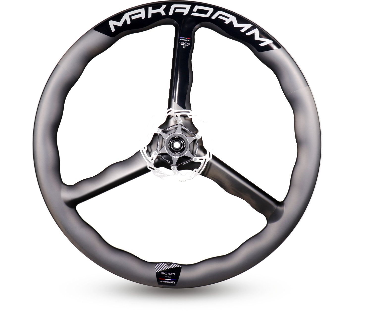 Paire de roues carbone route triathlon TT – MaKadamm leads disc xpremium à pneus – 686gr la roue – centerlock – axe 12x100