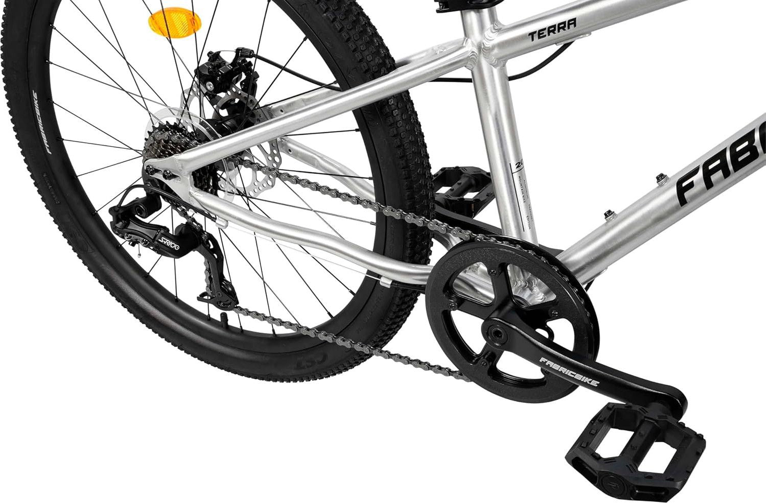 Terra - VTT 24" alu, 8-12 ans, 7 vit., freins à disque, suspension.