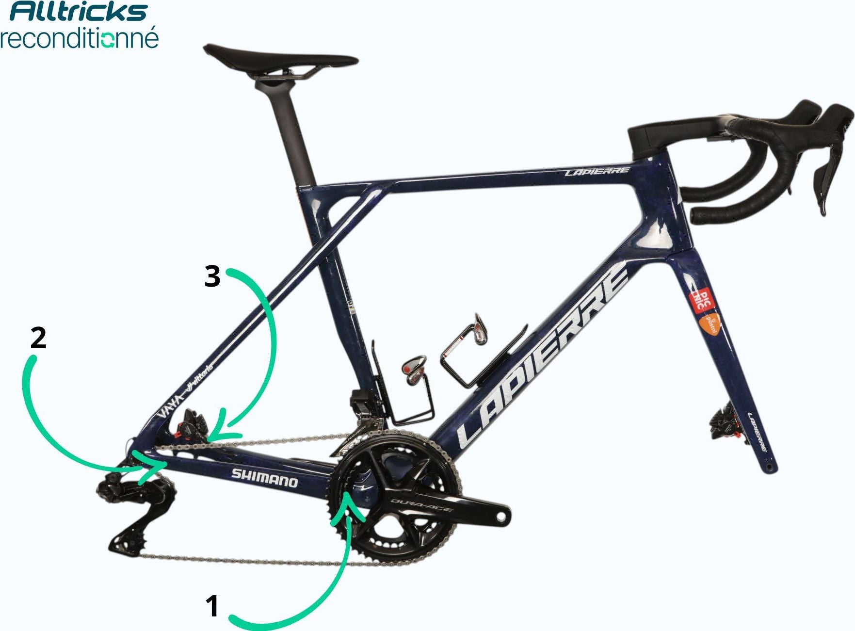Vélo Route Lapierre Xelius DRS Shimano Dura Ace Di2 12V 2025 T.L 180/192cm - Vélo Team Pro 