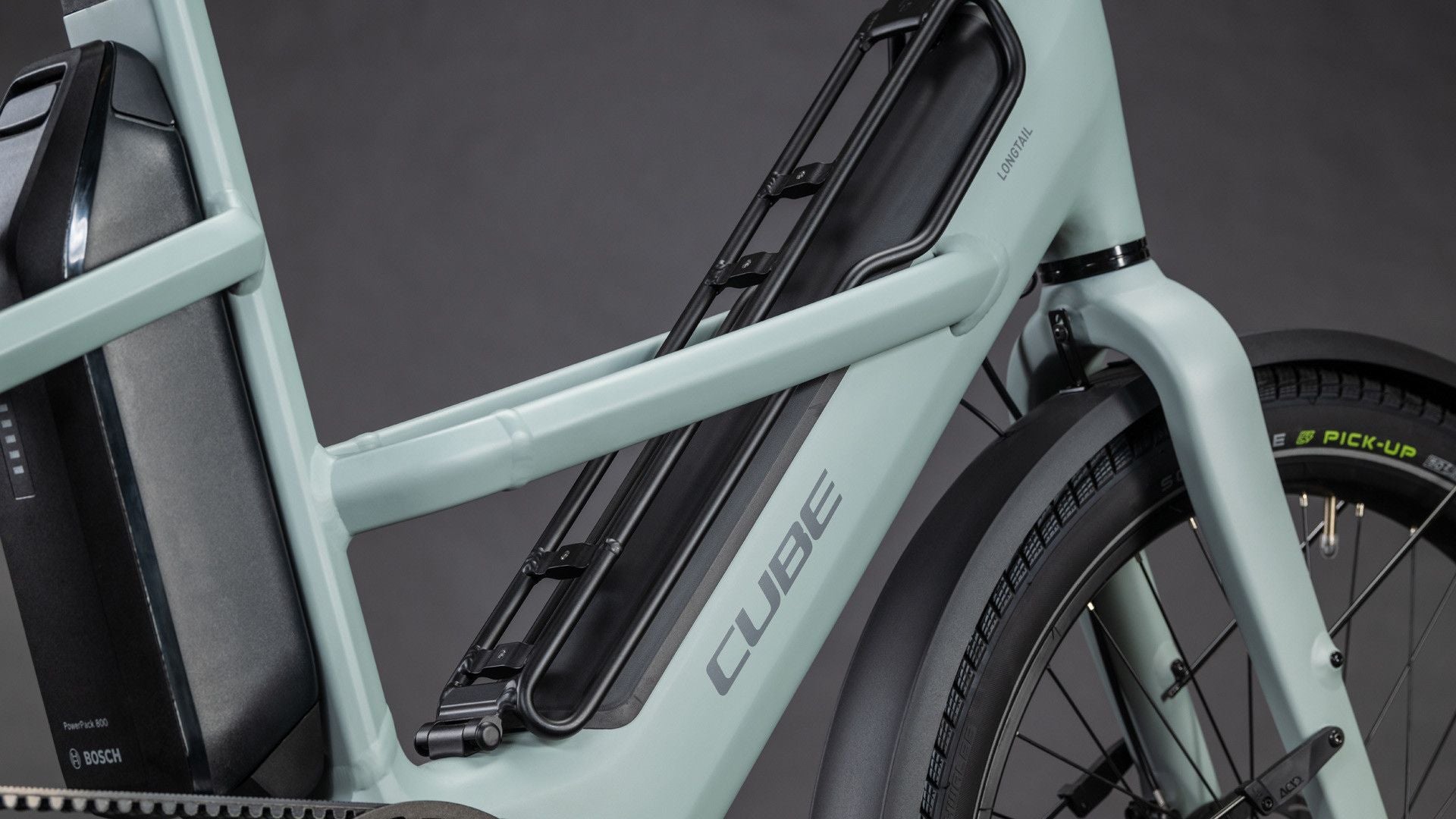 Vélo Cargo Longtail Électrique Cube Longtail Hybrid Comfort 800 Enviolo Heavy Duty 800 Wh 26'' Gris Vert Haze 2026