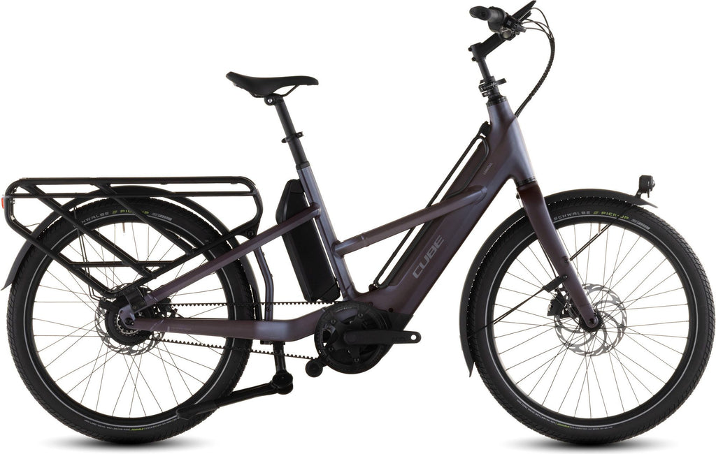Vélo Cargo Longtail Électrique Cube Longtail Hybrid Comfort 800 Enviolo Heavy Duty 800 Wh 26'' Gris Rouge Mineral 2026
