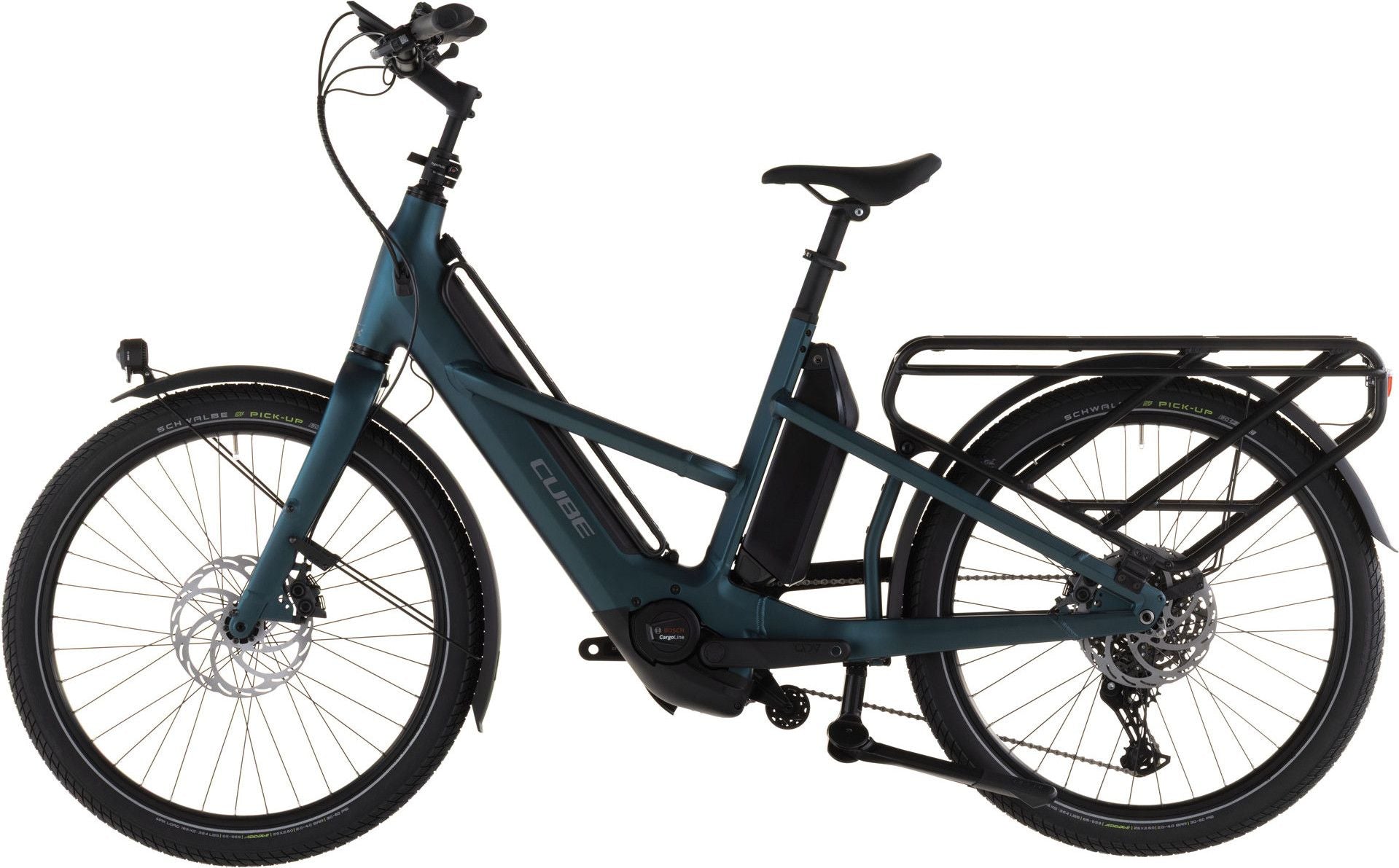 Vélo Cargo Longtail Électrique Cube Longtail Hybrid 800 Shimano Cues 11V 800 Wh 26'' Vert Royal 2026