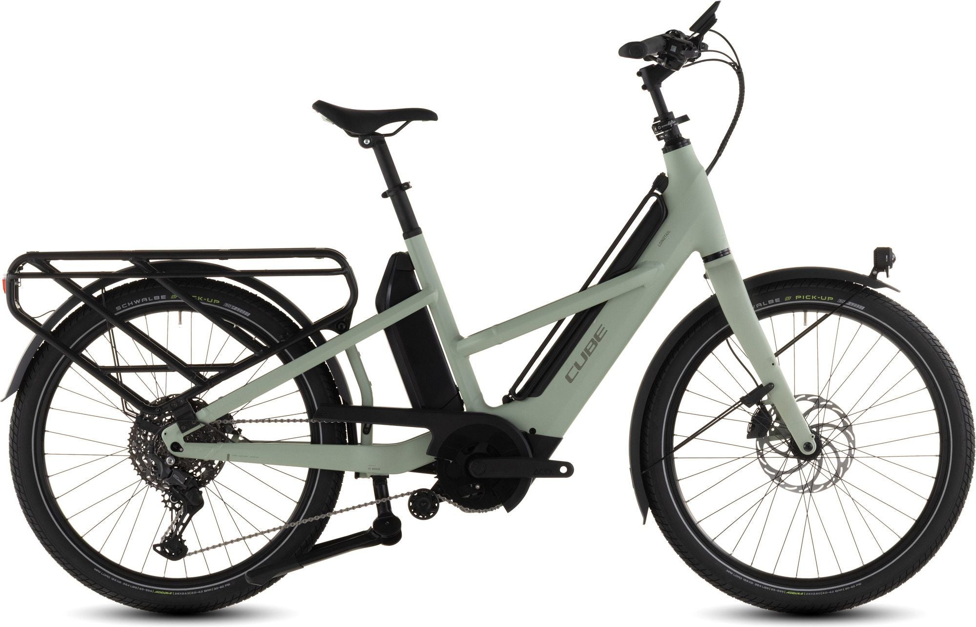 Vélo Cargo Longtail Électrique Cube Longtail Hybrid 800 Shimano Cues 11V 800 Wh 26'' Vert Pea 2026