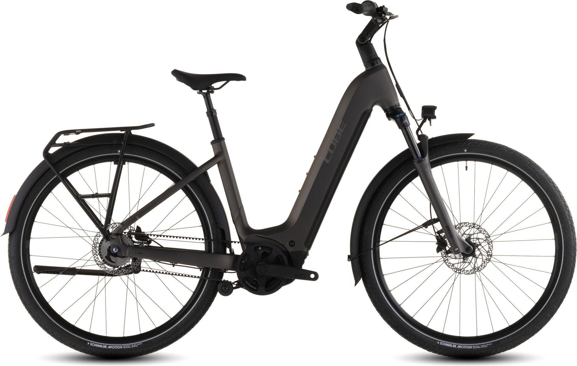 VTC Électrique Cube Touring Hybrid Comfort SLX 800 Easy Entry Shimano Nexus 5V Courroie 800 Wh 700 mm Gris Charcoal 2026