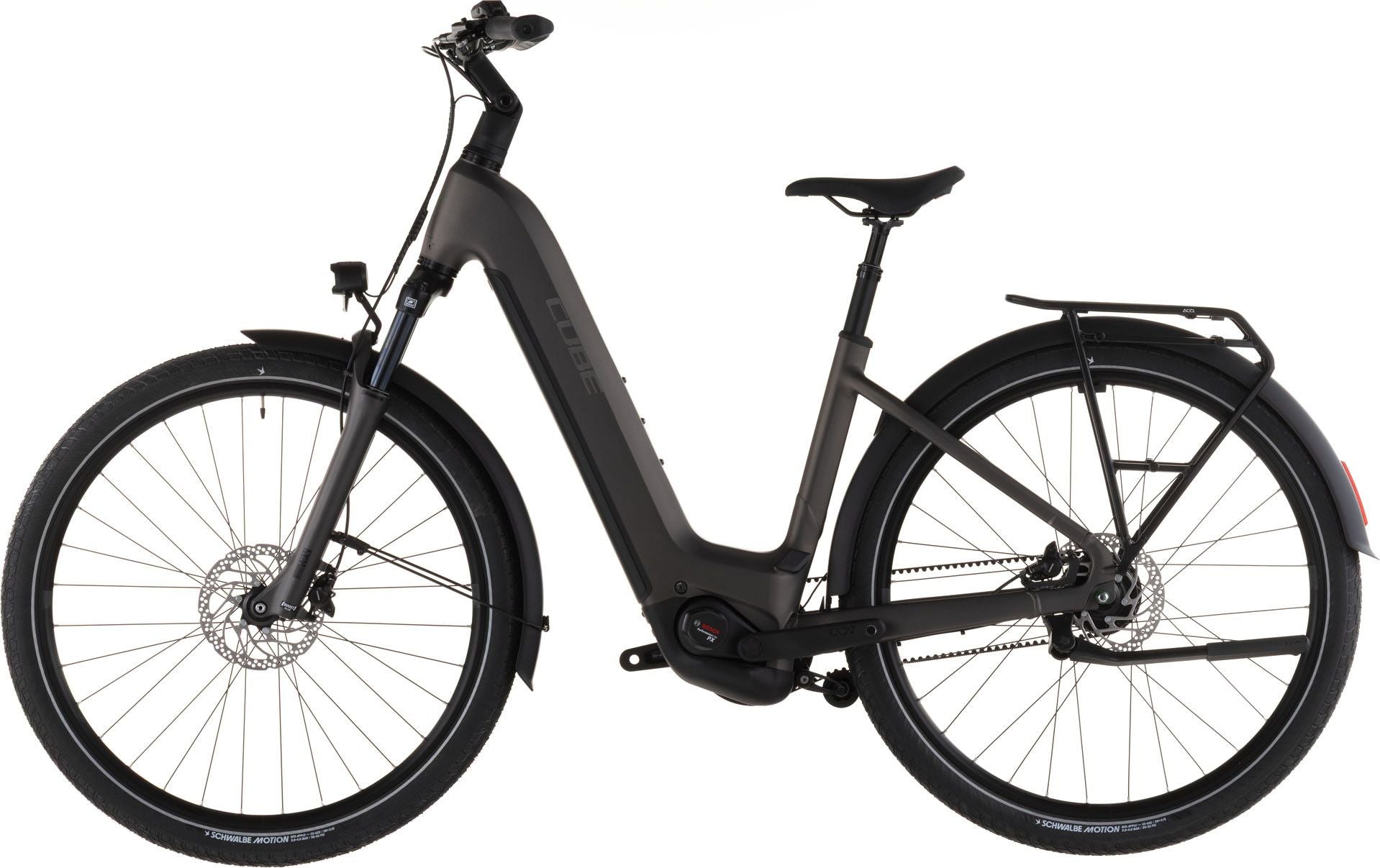 VTC Électrique Cube Touring Hybrid Comfort SLX 800 Easy Entry Shimano Nexus 5V Courroie 800 Wh 700 mm Gris Charcoal 2026