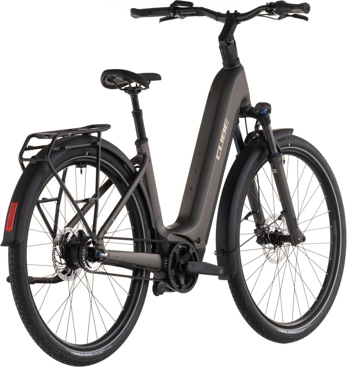 VTC Électrique Cube Touring Hybrid Comfort SLX 800 Easy Entry Shimano Nexus 5V Courroie 800 Wh 700 mm Gris Charcoal 2026