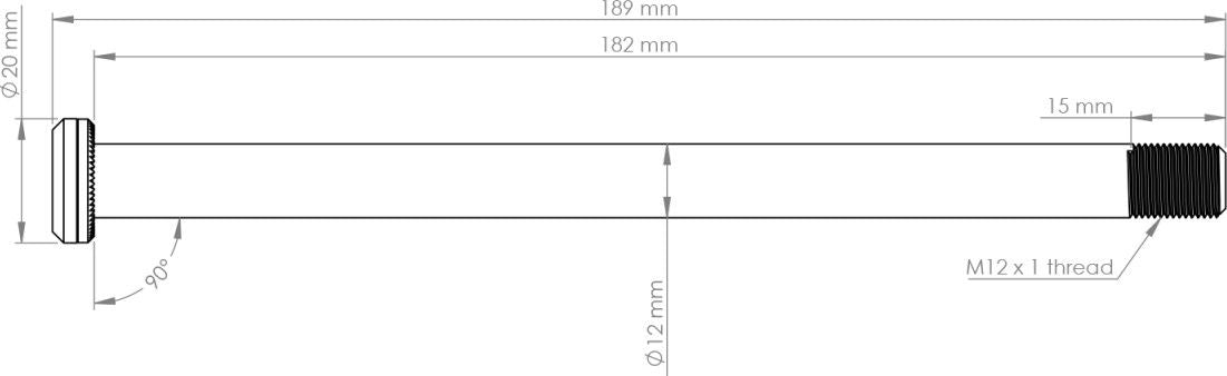 Axe Arrière VTT Burgtec Santa Cruz V10 182 mm | M12x1.0 | Noir