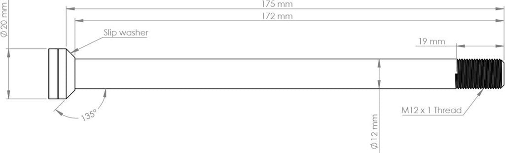Axe Arrière VTT Burgtec Propain 175 mm | M12x1.0 | Noir
