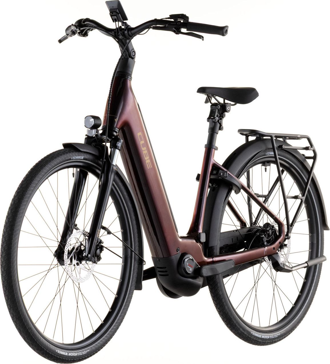 Vélo de Ville Électrique Cube Supreme Hybrid Comfort Pro 600 Easy Entry Enviolo Trekking 600 Wh 700 mm Violet Orange Solareclipse 2026
