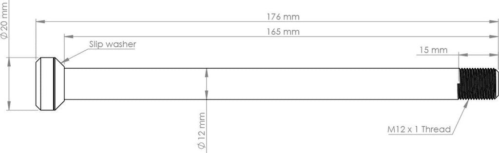 Axe Arrière VTT Burgtec Specialized 175.5 mm | M12x1.0 | Noir