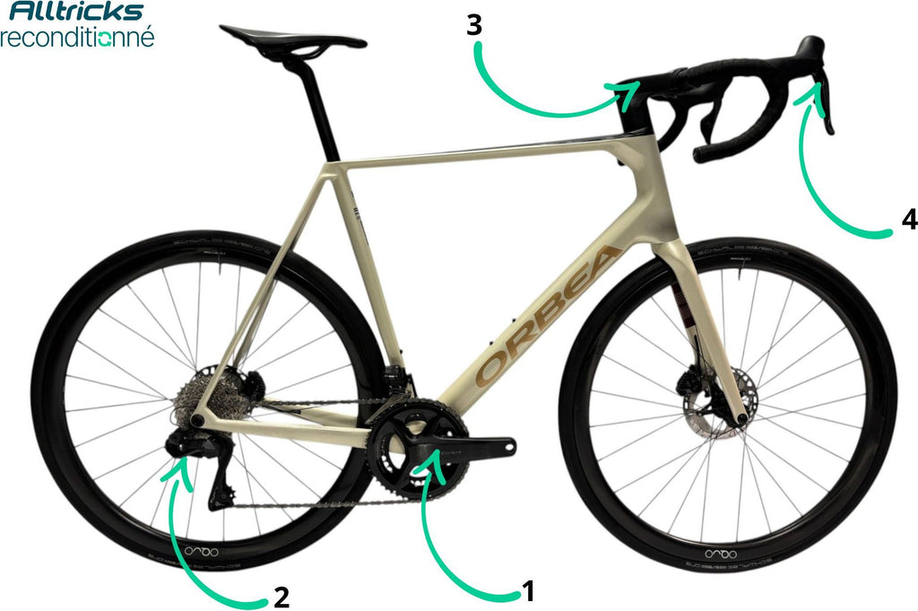 Vélo Route Orbea Orca M20i TEAM Shimano Ultegra Di2 12V 2024 Blanc T.60 192/207cm- Produit Reconditionné