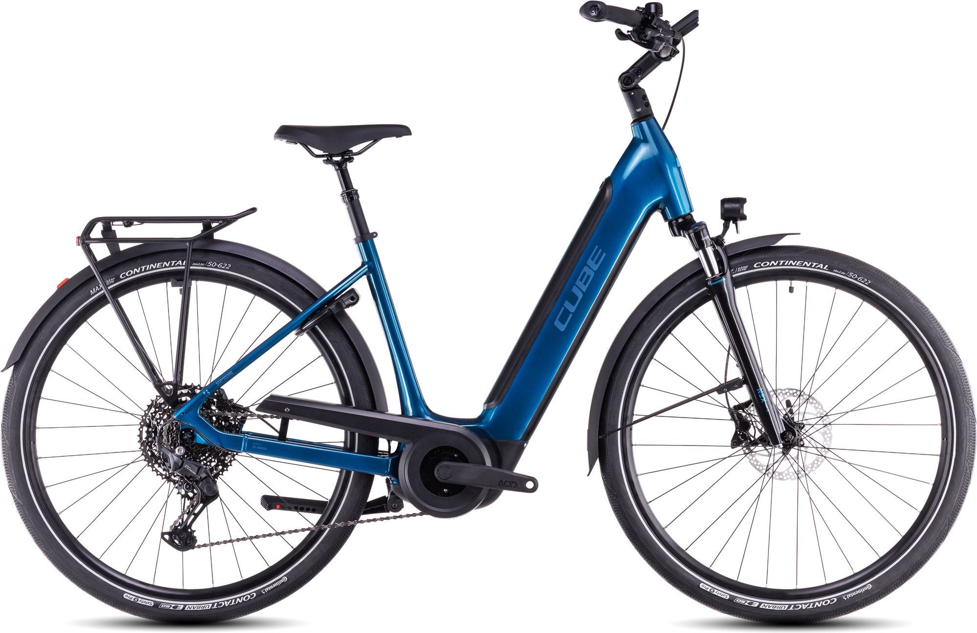 Vélo de Ville Électrique Cube Supreme Hybrid Pro 625 Easy Entry Shimano Cues 11V 625 Wh 700 mm Bleu Electric