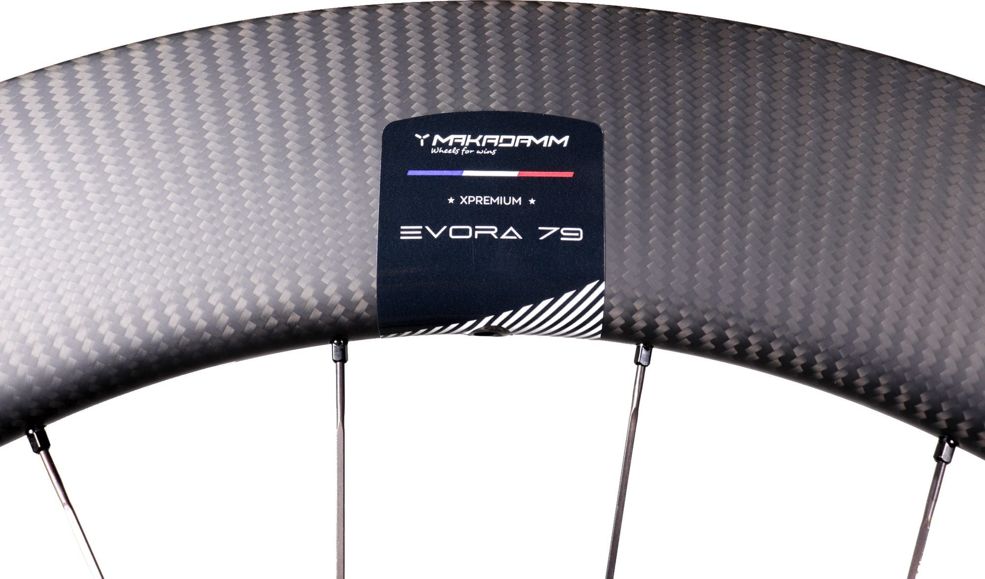 Paire de roues carbone route – MaKadamm evora 79 disc xpremium à pneus – 1492 gr la paire – centerlock – axe 12x100 | 12x142