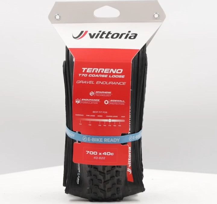 Pneu Gravel Vittoria Terreno T70 Coarse Loose Gravel Endurance 700 mm Tubeless Ready Souple Anti-Puncture Belt Endurance Formulation Graphene