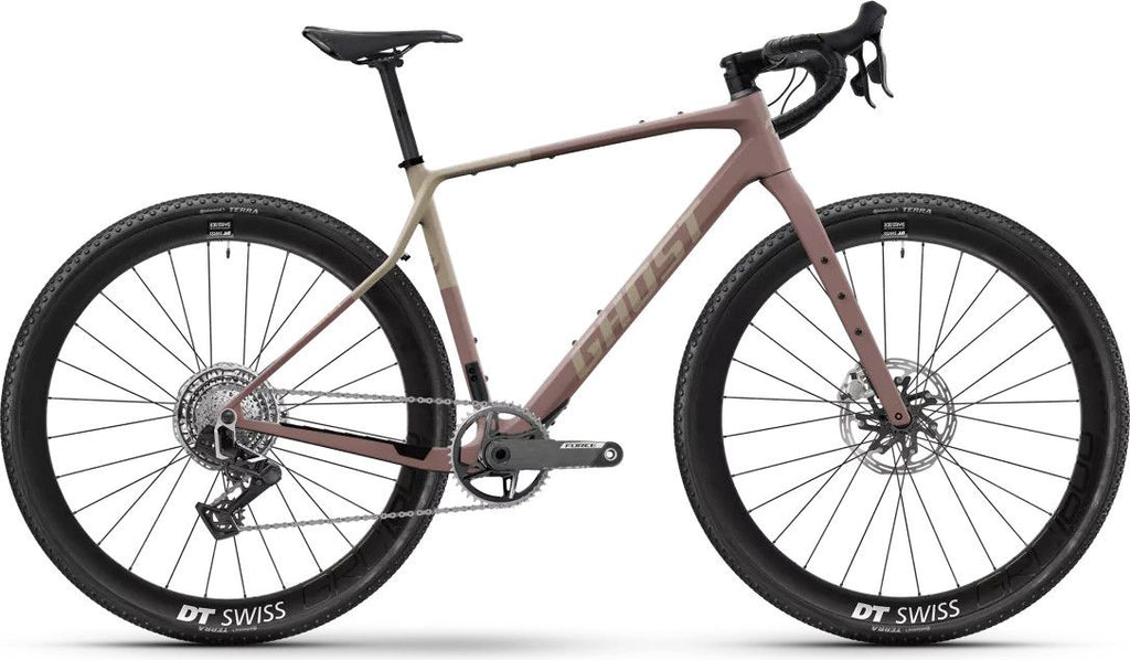 Vélo de Gravel Ghost Asket CF X Sram Force XPLR AXS 13V 700 mm Rose/Beige Mat 2026