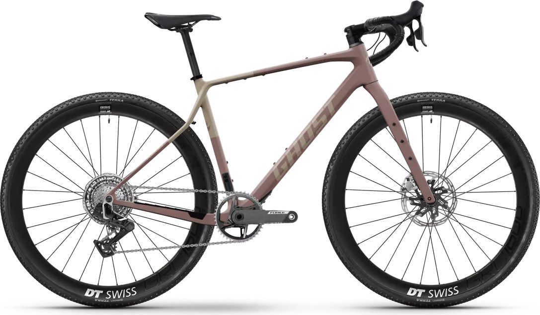 Vélo de Gravel Ghost Asket CF X Sram Force XPLR AXS 13V 700 mm Rose/Beige Mat 2026