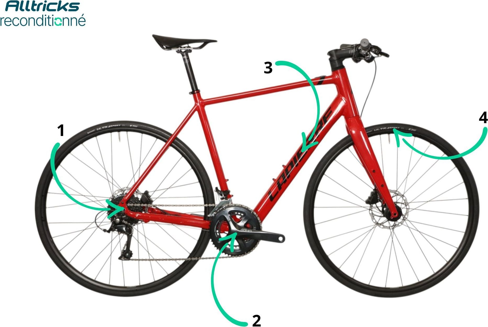Vélo Route Electrique Lapierre E-Sensium 2.2 Shimano Sora 9V Mahle 250Wh T.L 180/190cm - Produit Reconditionné
