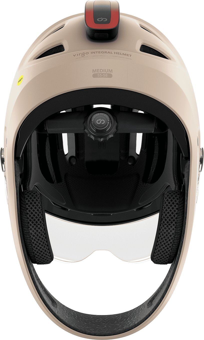 Virgo Integral Mips Beige - Casque Intégral Urbain avec visière et phare arrière