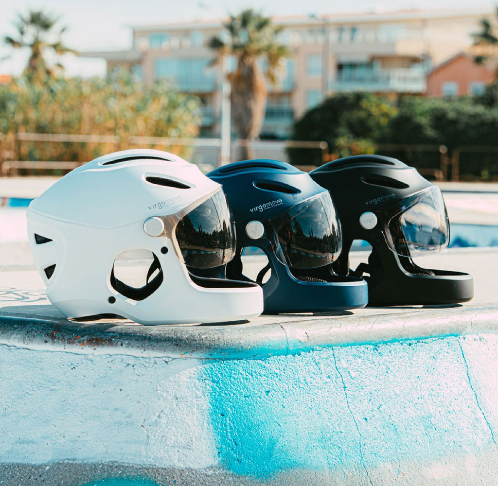 Virgo Integral Blanc - Casque Intégral Urbain avec visière et phare arrière