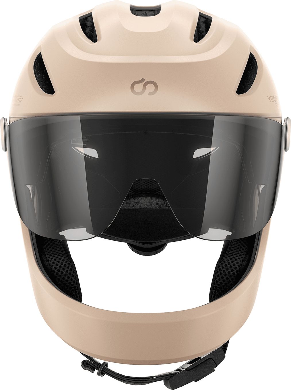Virgo Integral Beige - Casque Intégral Urbain avec visière et phare arrière