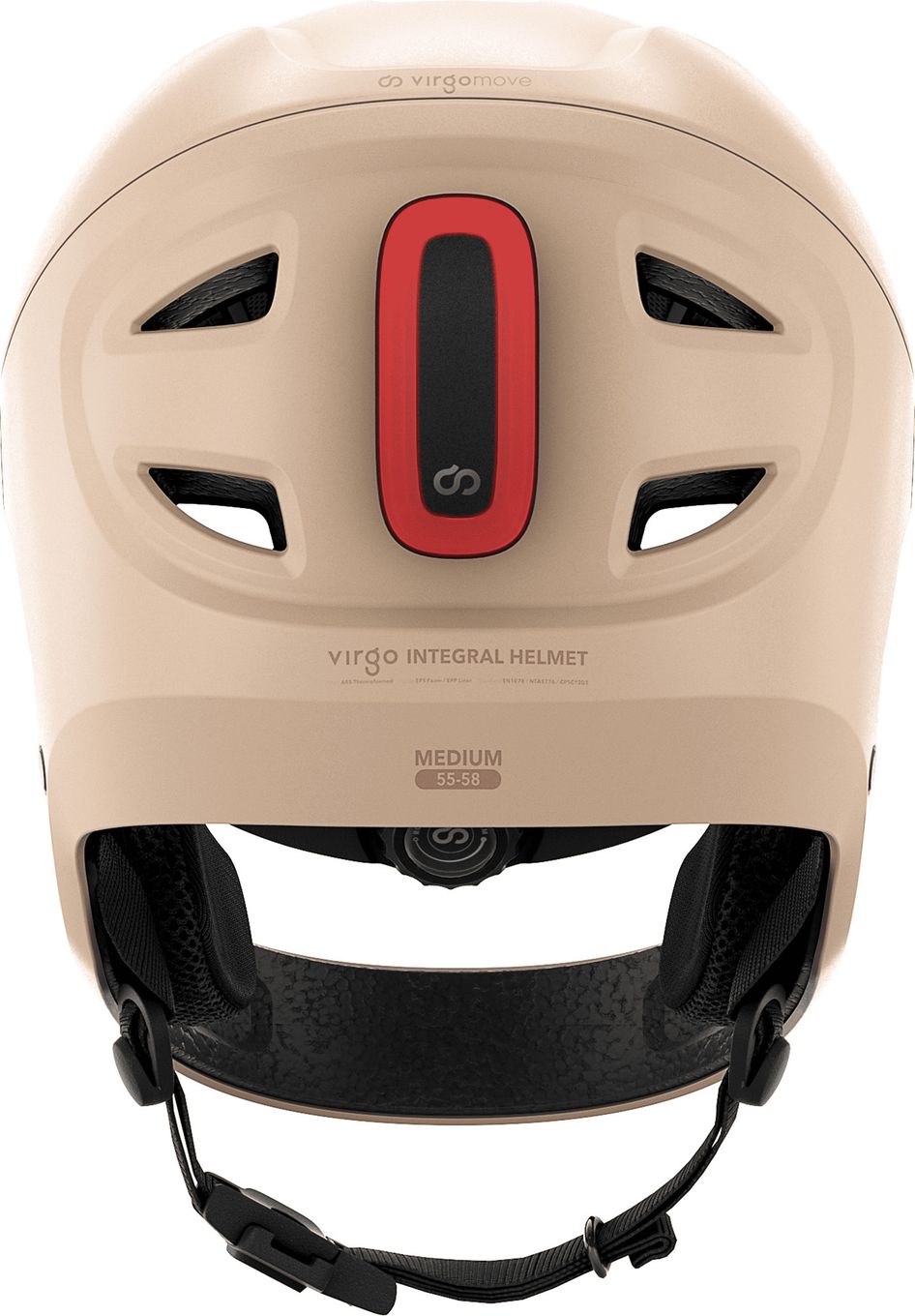 Virgo Integral Beige - Casque Intégral Urbain avec visière et phare arrière